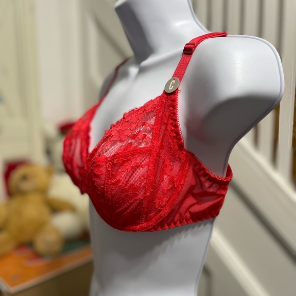 NWT Sexy Women’s Size 38C Secret Possessions Non-padded Lace Bra In Bright Red - Picture 5 of 10